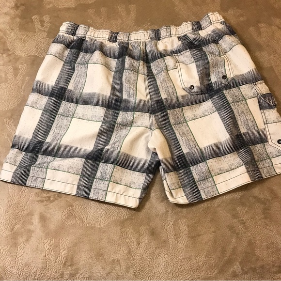 Denver Hayes white gray green plaid lined men’s swim trunks Size 3XL - Picture 5 of 6